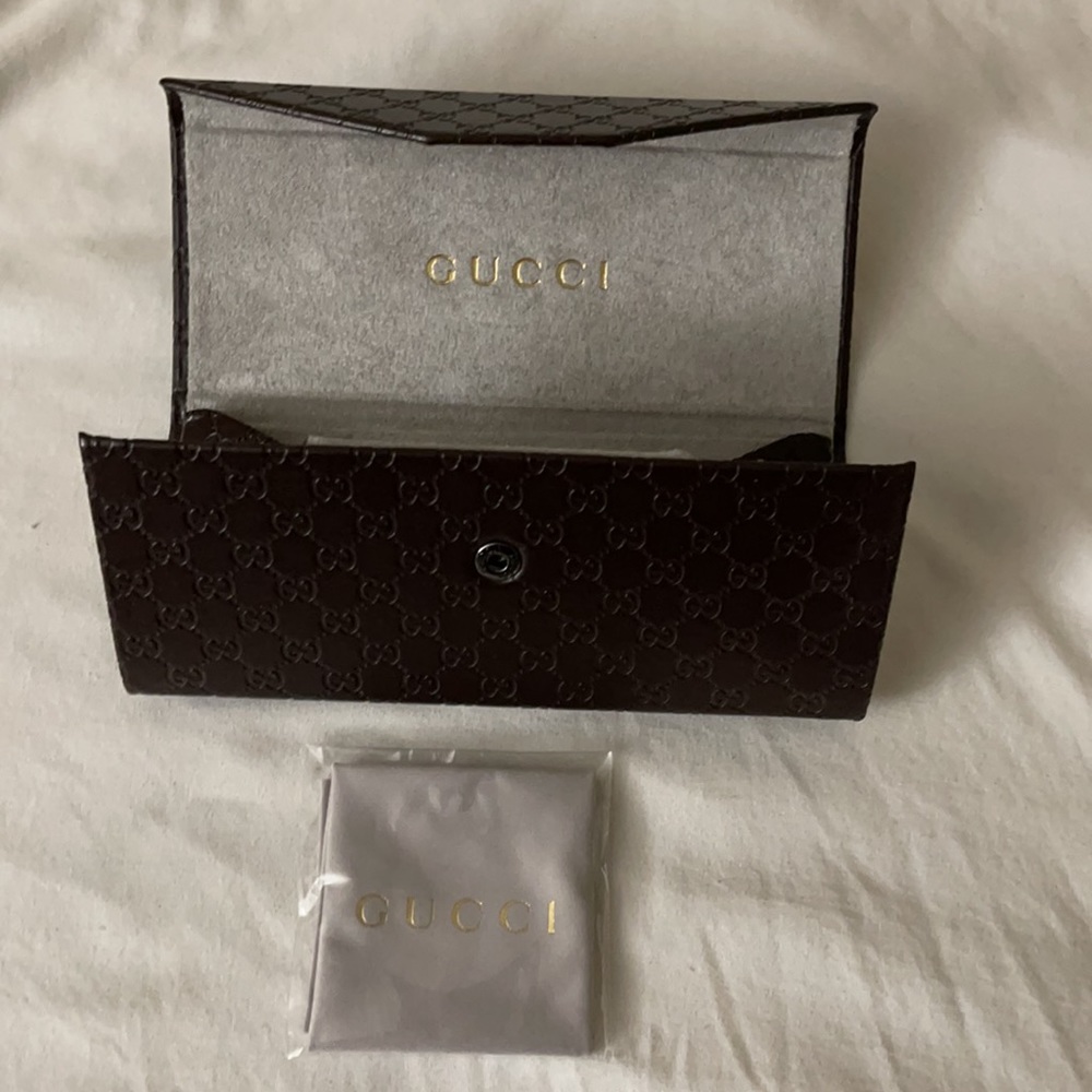 💯Auth. GUCCI Leather Sunglasses/Glasses case